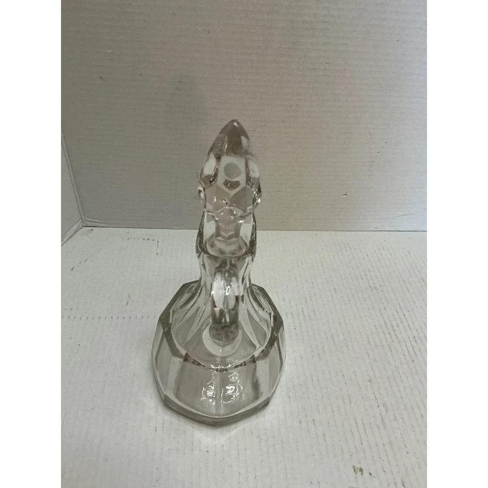 Vintage Glass Cruet Decanter with Stopper Clear Paneled Small 5.5in